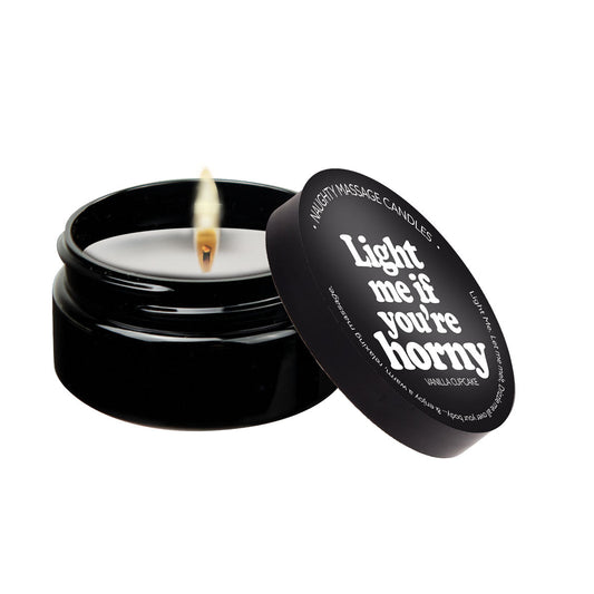 Light Me If You're Horny - Naughty Mini Massage Candle - Sheets Optional