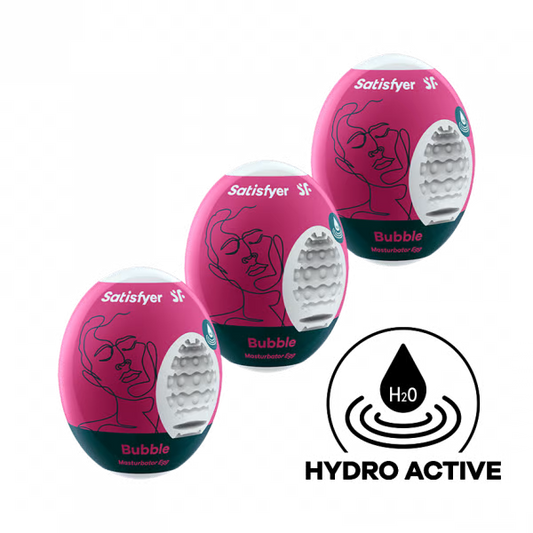 Masturbator Egg 3er Set (Bubble) Violet - Sheets Optional