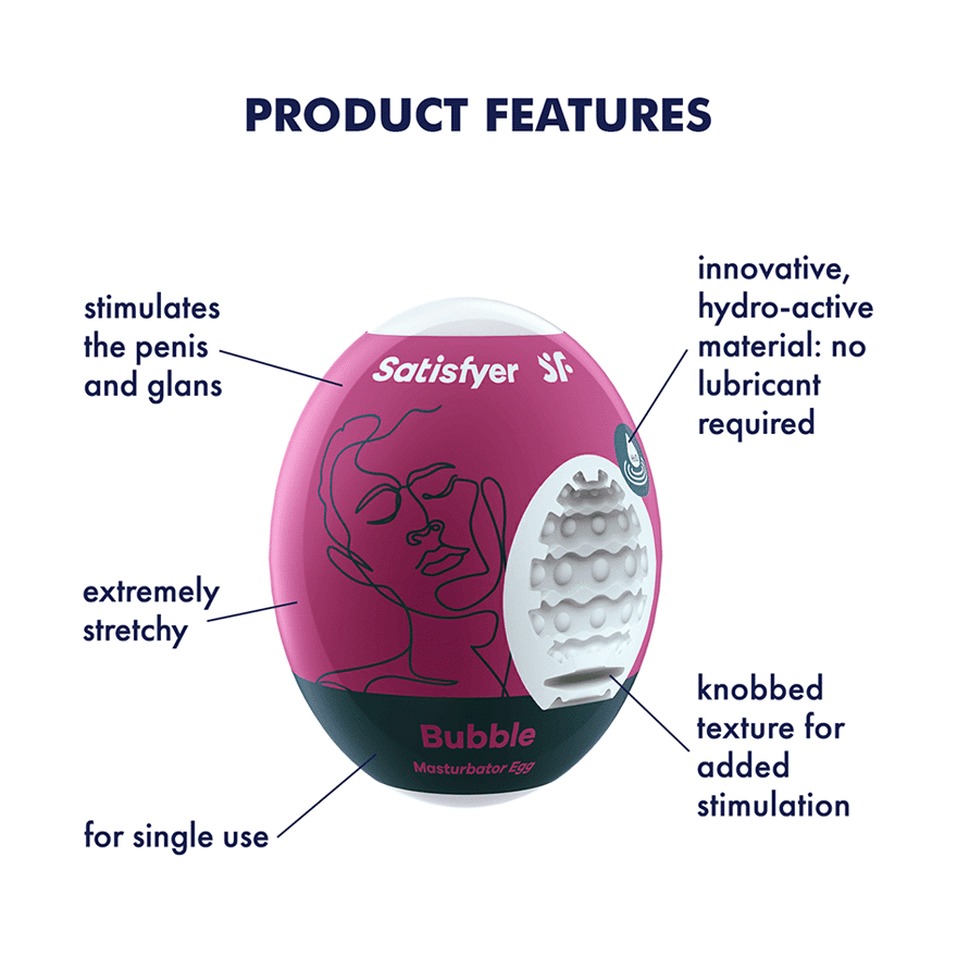 Masturbator Egg 3er Set (Bubble) Violet - Sheets Optional