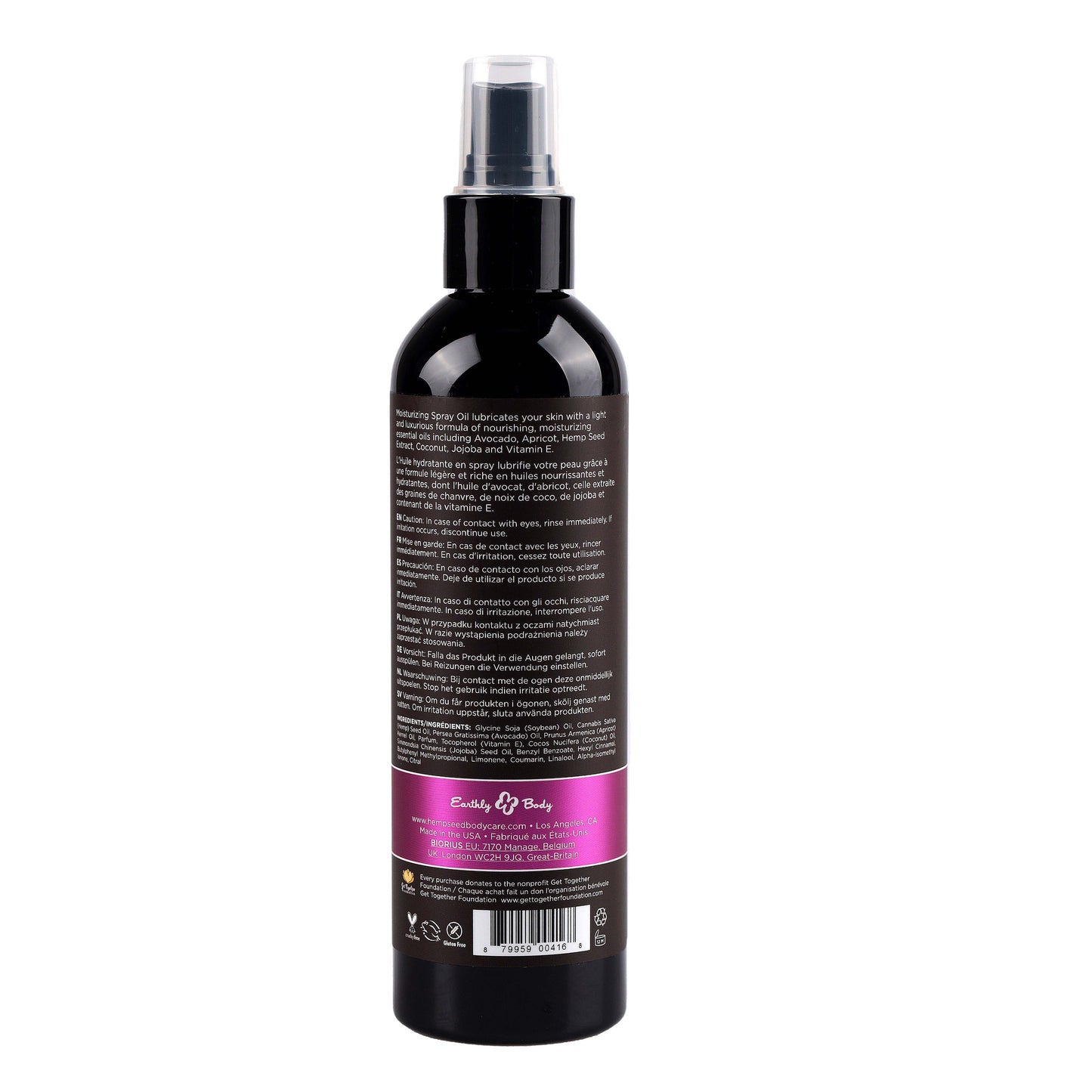 Hemp Seed Moisturizing Oil Spray Skinny Dip 8 fl oz / 237 ml - Sheets Optional