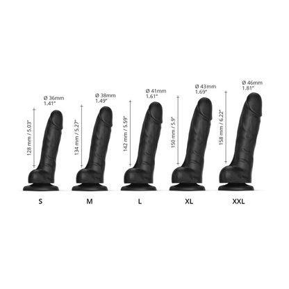 SLIDING SKIN REALISTIC DILDO BLACK XXL - Sheets Optional