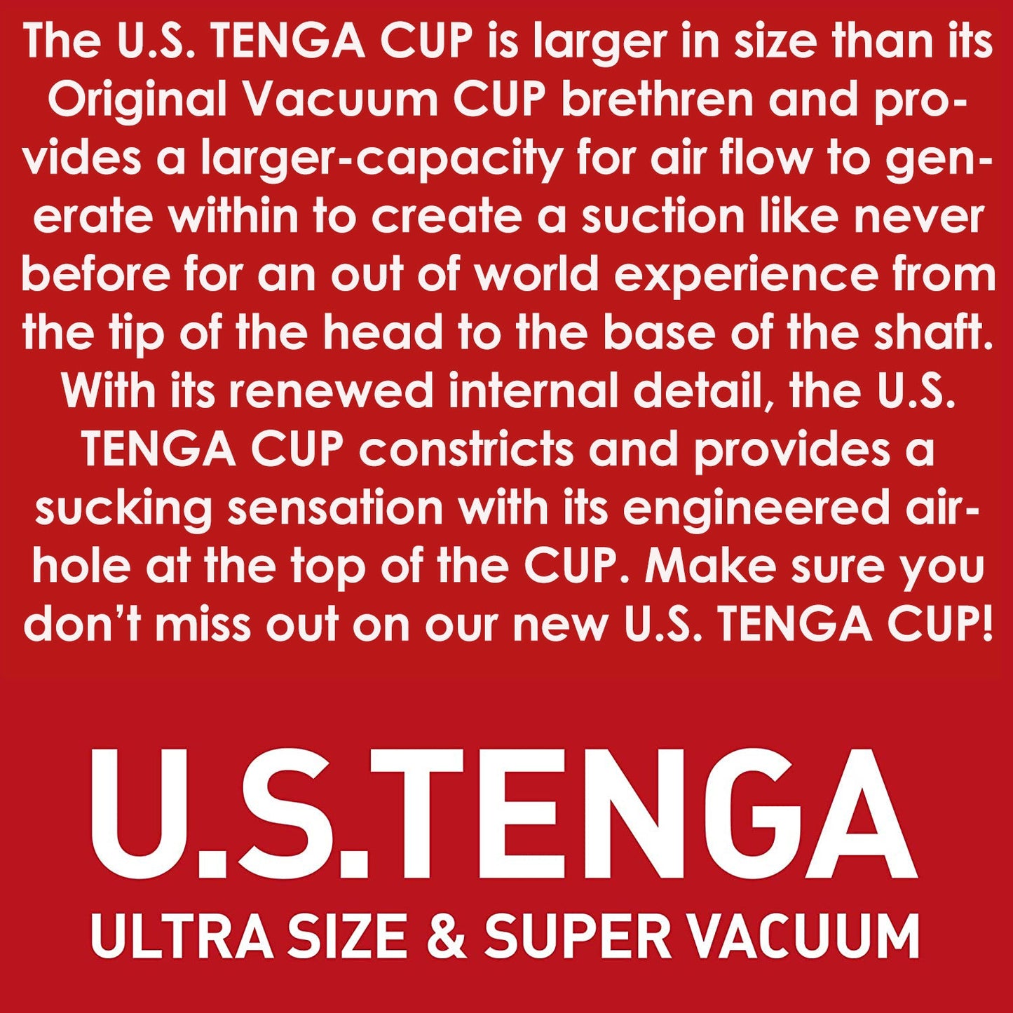 Original Vacuum Cup U.S. - Sheets Optional