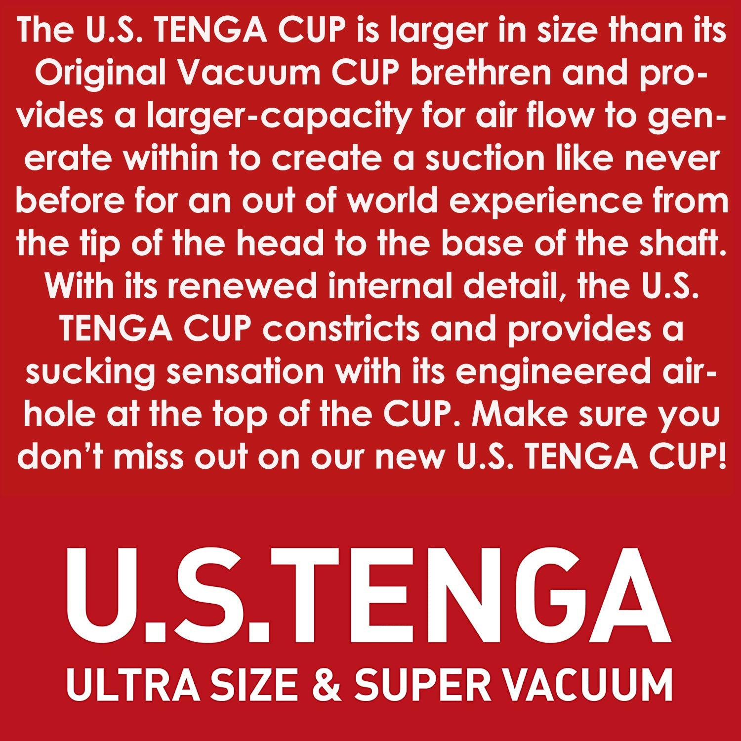 Original Vacuum Cup U.S. - Sheets Optional